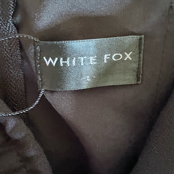 White Fox NWT Black Women's Crop Top Bustier Zipper Back Milkmaid - Picture 6 of 7